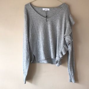 John + Jenn Gray Womens Size Small V-Neck Sweater